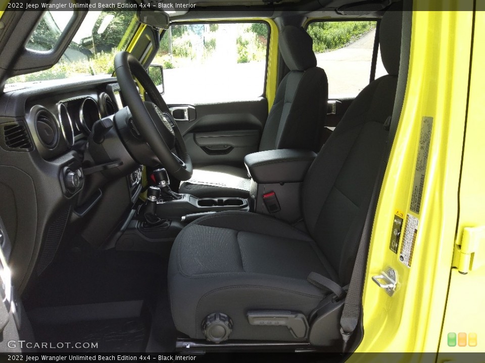 Black Interior Front Seat for the 2022 Jeep Wrangler Unlimited Beach Edition 4x4 #144377722