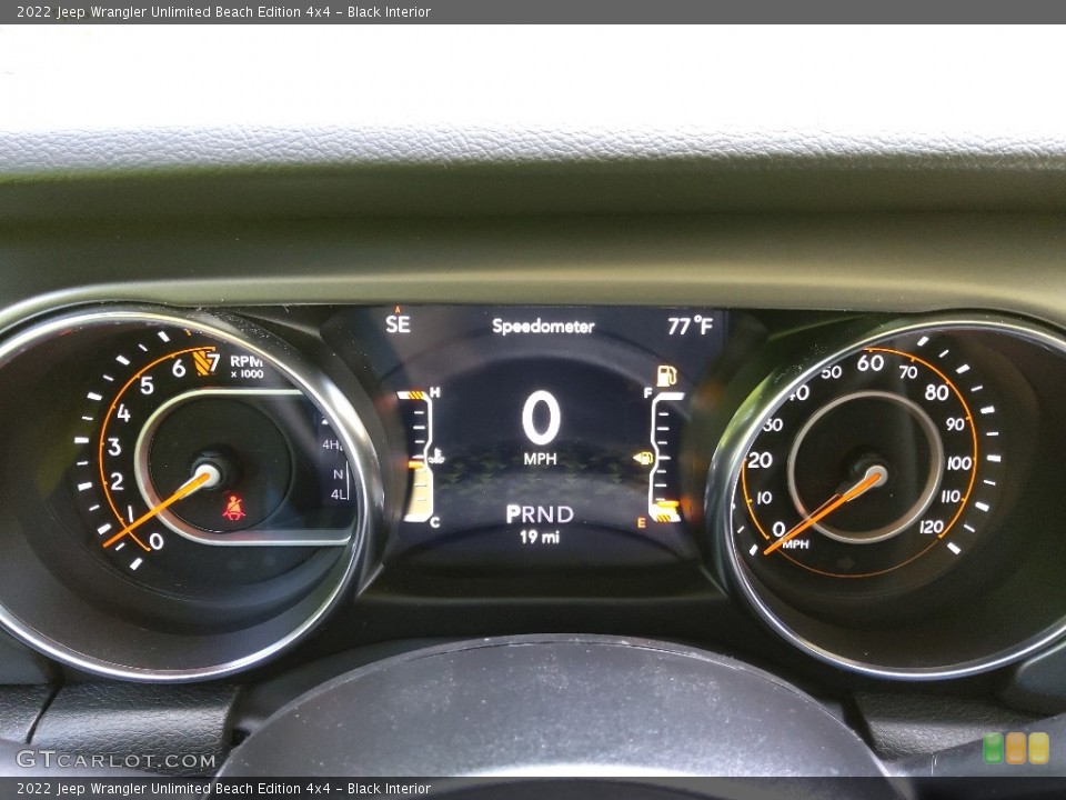 Black Interior Gauges for the 2022 Jeep Wrangler Unlimited Beach Edition 4x4 #144377951