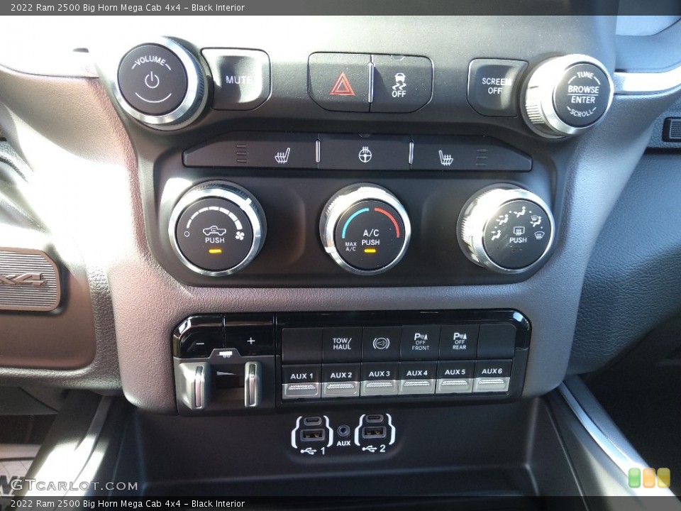 Black Interior Controls for the 2022 Ram 2500 Big Horn Mega Cab 4x4 #144390366