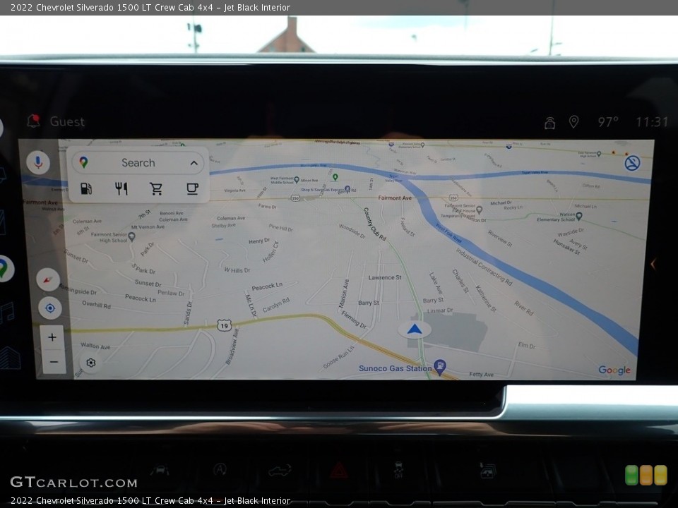Jet Black Interior Navigation for the 2022 Chevrolet Silverado 1500 LT Crew Cab 4x4 #144401461