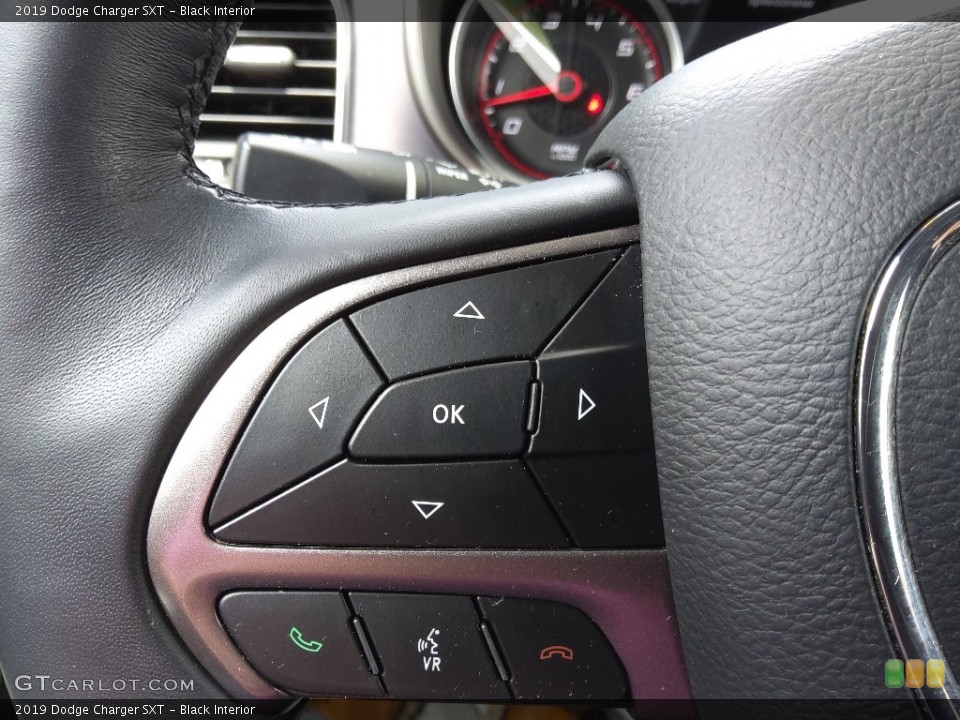 Black Interior Steering Wheel for the 2019 Dodge Charger SXT #144402960