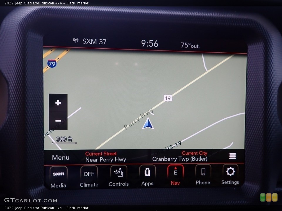 Black Interior Navigation for the 2022 Jeep Gladiator Rubicon 4x4 #144403191