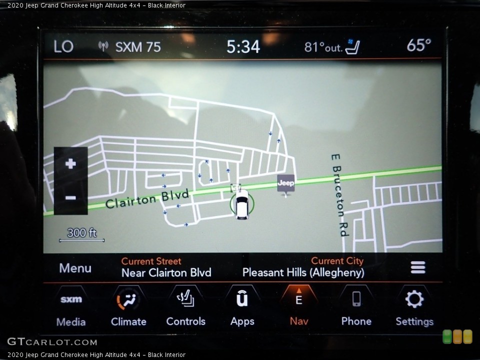 Black Interior Navigation for the 2020 Jeep Grand Cherokee High Altitude 4x4 #144409561