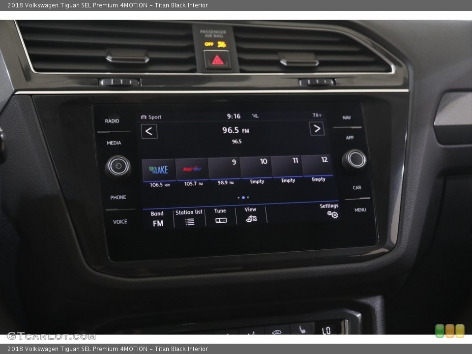 Titan Black Interior Controls for the 2018 Volkswagen Tiguan SEL Premium 4MOTION #144411706