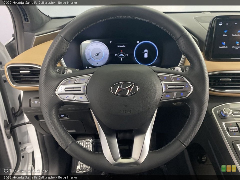 Beige Interior Steering Wheel for the 2022 Hyundai Santa Fe Calligraphy #144413452
