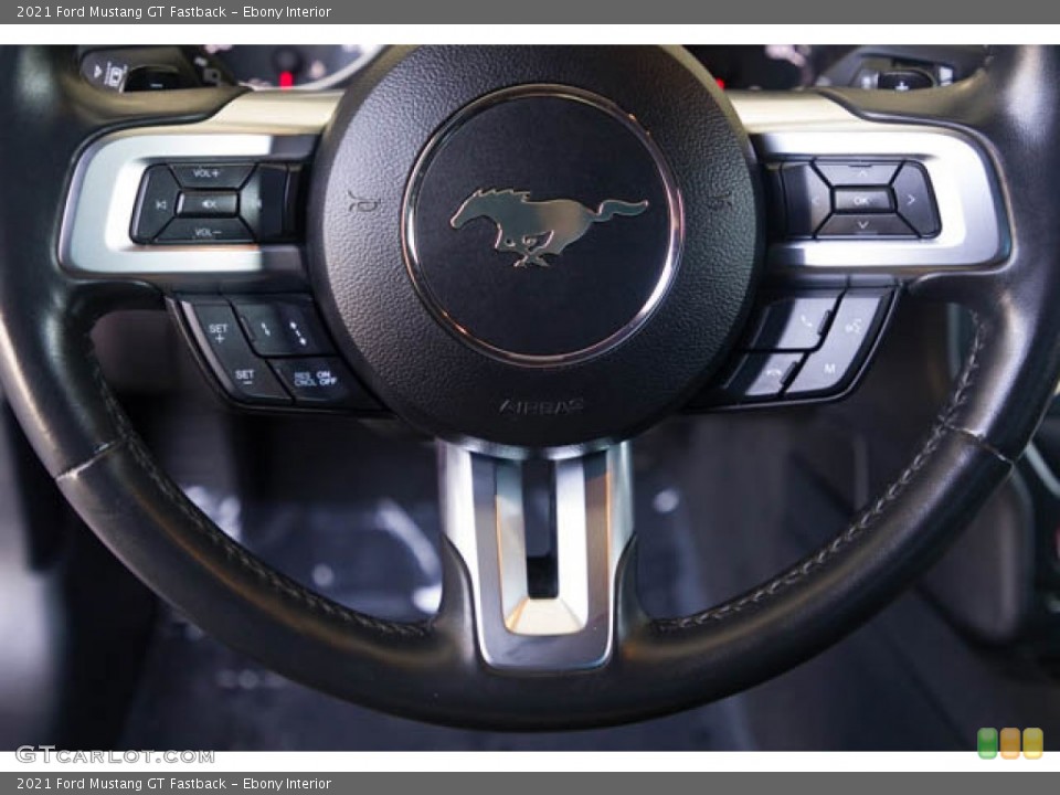 Ebony Interior Steering Wheel for the 2021 Ford Mustang GT Fastback #144419192