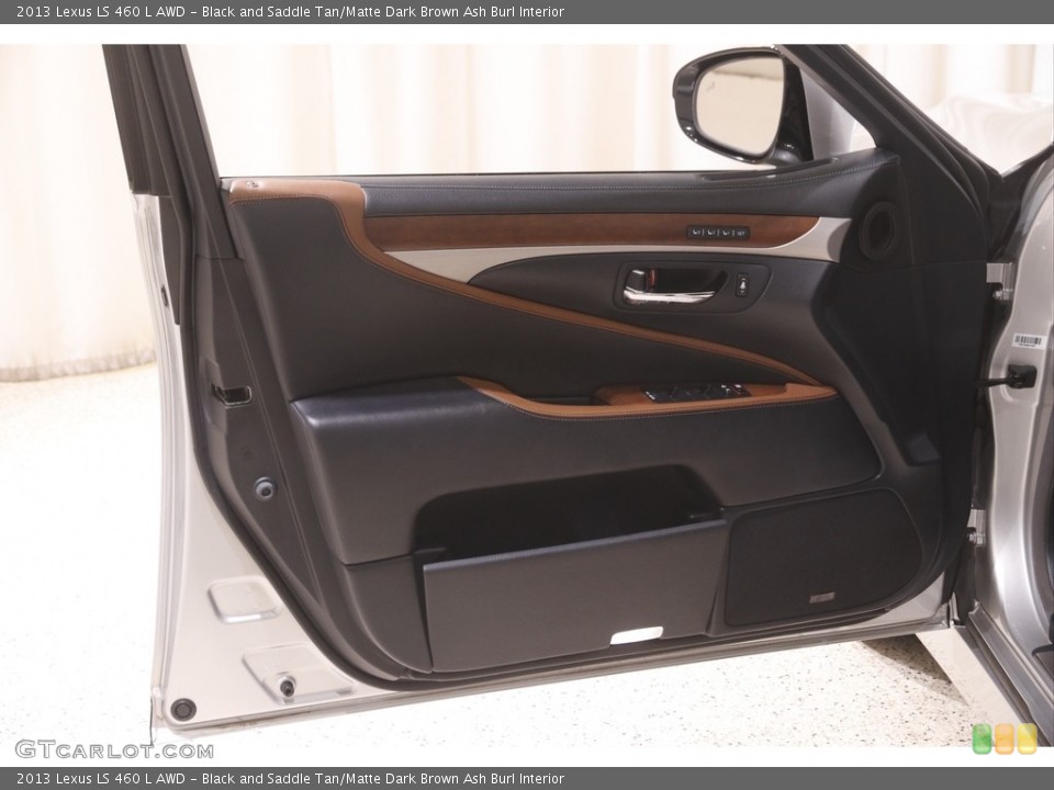 Black and Saddle Tan/Matte Dark Brown Ash Burl Interior Door Panel for the 2013 Lexus LS 460 L AWD #144419776