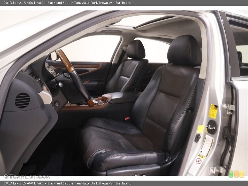 Black and Saddle Tan/Matte Dark Brown Ash Burl Interior Front Seat for the 2013 Lexus LS 460 L AWD #144419785