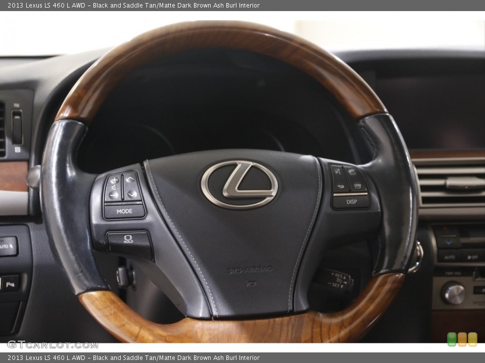 Black and Saddle Tan/Matte Dark Brown Ash Burl Interior Steering Wheel for the 2013 Lexus LS 460 L AWD #144419806