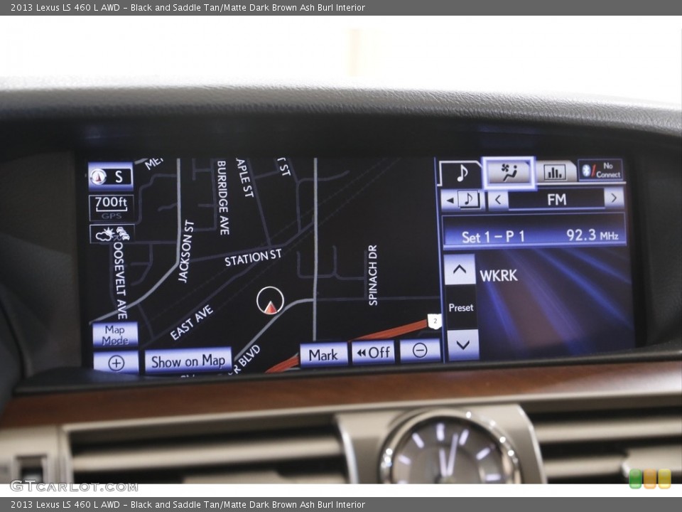 Black and Saddle Tan/Matte Dark Brown Ash Burl Interior Navigation for the 2013 Lexus LS 460 L AWD #144419836