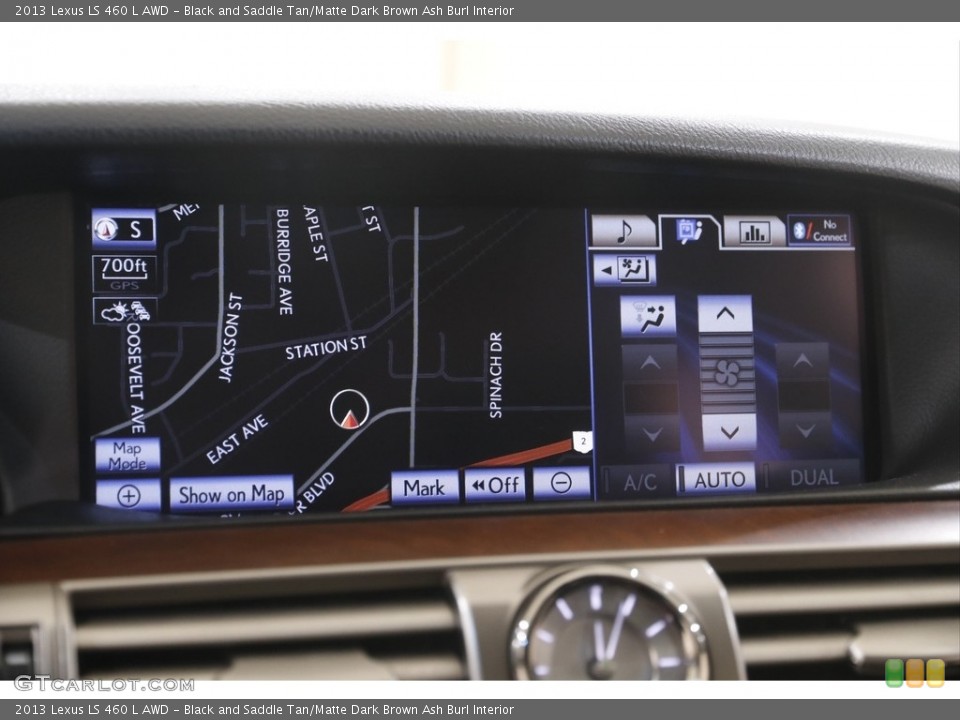 Black and Saddle Tan/Matte Dark Brown Ash Burl Interior Navigation for the 2013 Lexus LS 460 L AWD #144419848