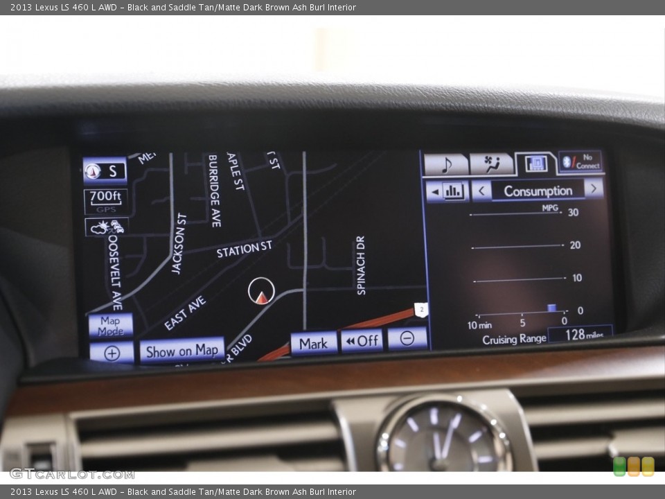Black and Saddle Tan/Matte Dark Brown Ash Burl Interior Navigation for the 2013 Lexus LS 460 L AWD #144419860