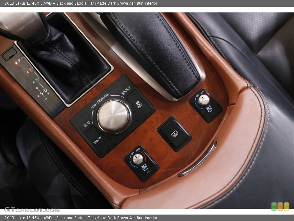 Black and Saddle Tan/Matte Dark Brown Ash Burl Interior Controls for the 2013 Lexus LS 460 L AWD #144419920