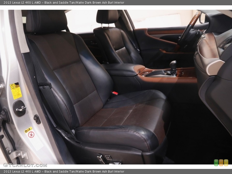 Black and Saddle Tan/Matte Dark Brown Ash Burl Interior Front Seat for the 2013 Lexus LS 460 L AWD #144419944