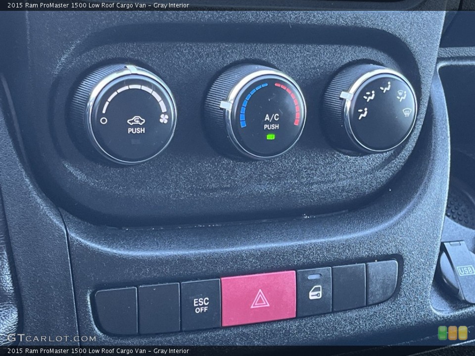 Gray Interior Controls for the 2015 Ram ProMaster 1500 Low Roof Cargo Van #144421103
