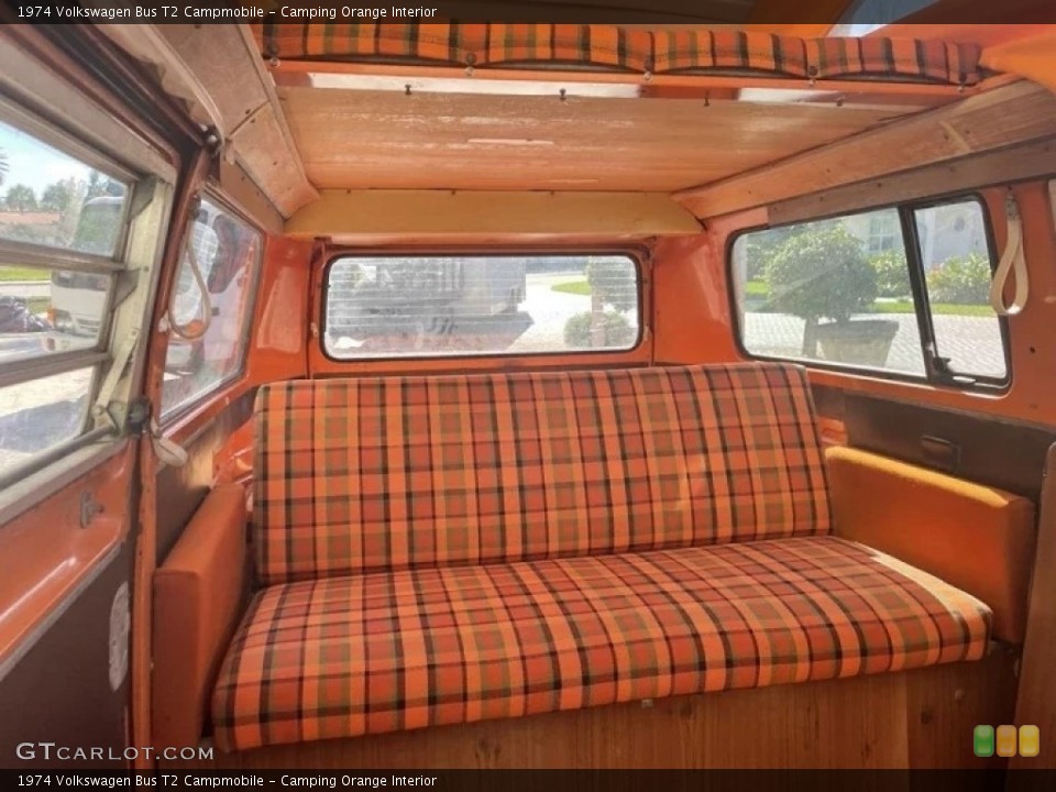 Camping Orange Interior Rear Seat for the 1974 Volkswagen Bus T2 Campmobile #144423582