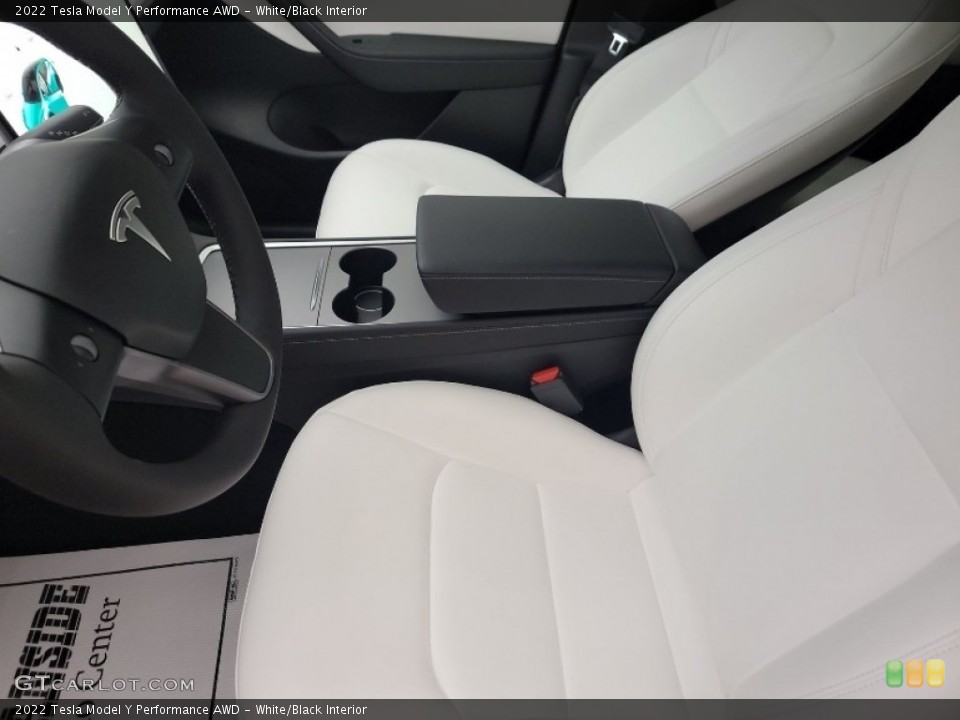 White/Black Interior Front Seat for the 2022 Tesla Model Y Performance AWD #144426487