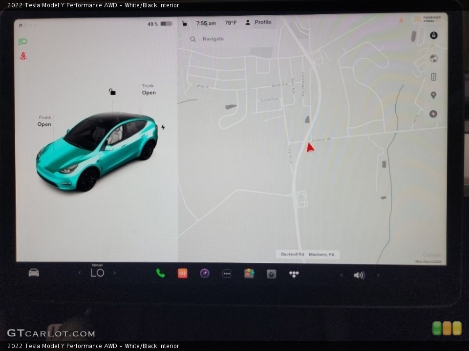 White/Black Interior Navigation for the 2022 Tesla Model Y Performance AWD #144426508