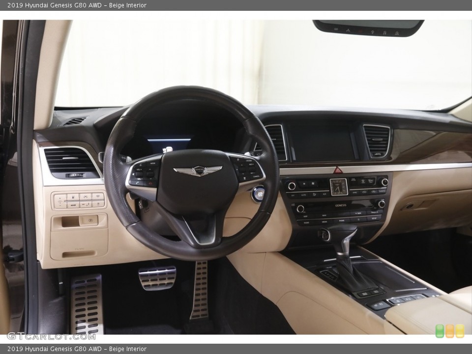 Beige Interior Dashboard for the 2019 Hyundai Genesis G80 AWD #144427639