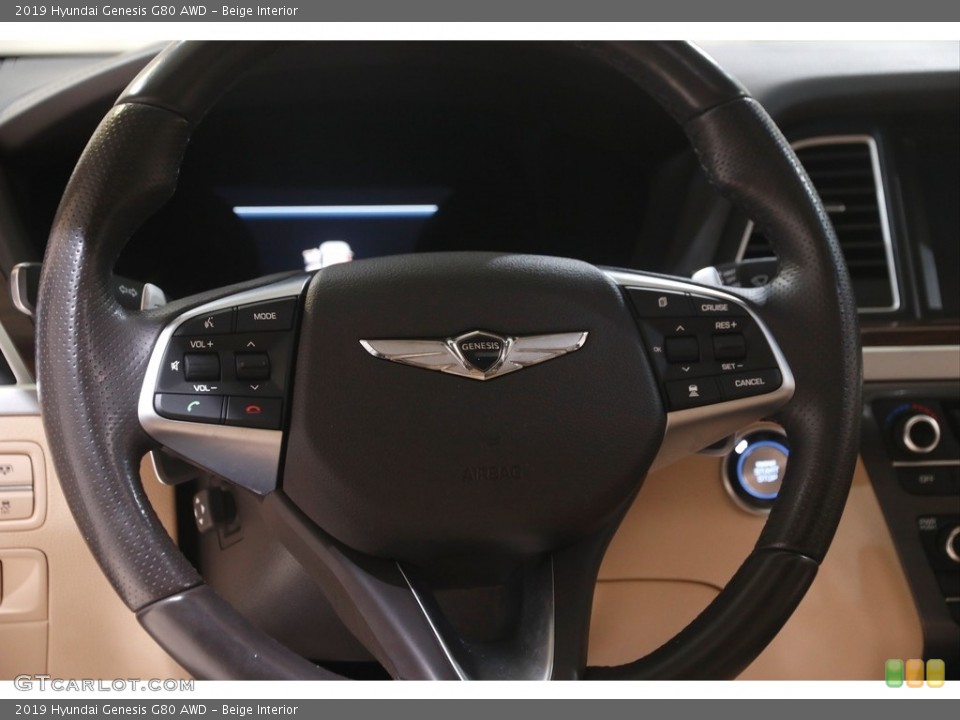 Beige Interior Steering Wheel for the 2019 Hyundai Genesis G80 AWD #144427651