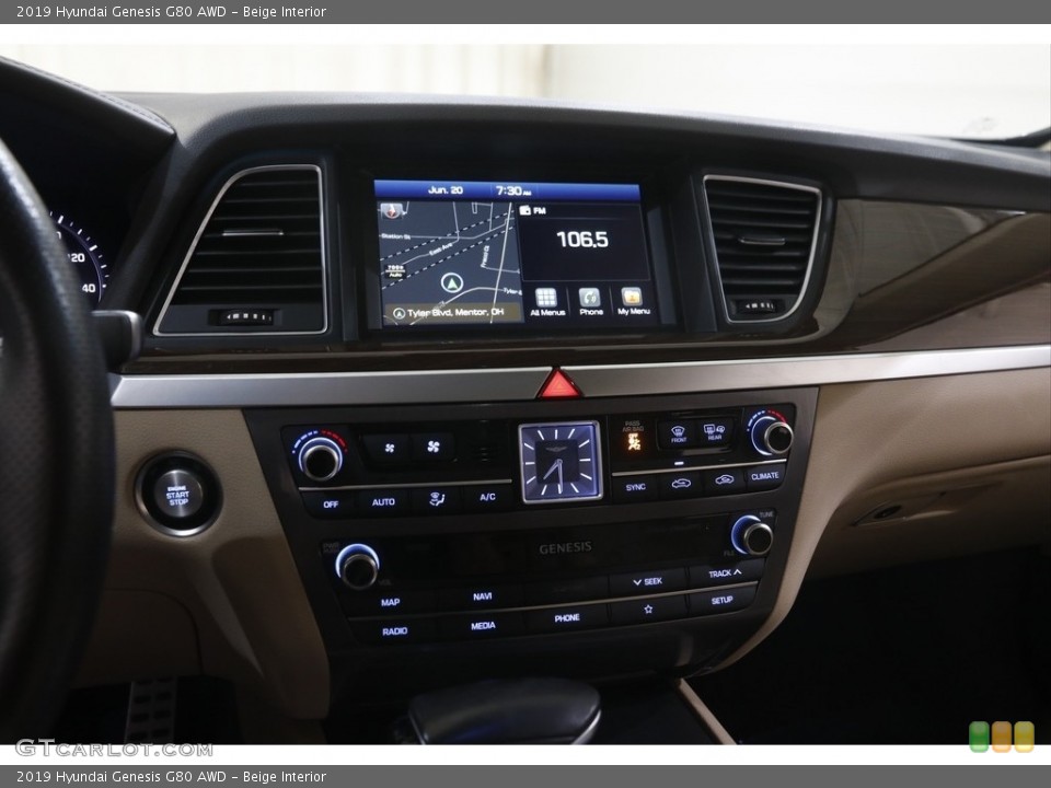 Beige Interior Controls for the 2019 Hyundai Genesis G80 AWD #144427678