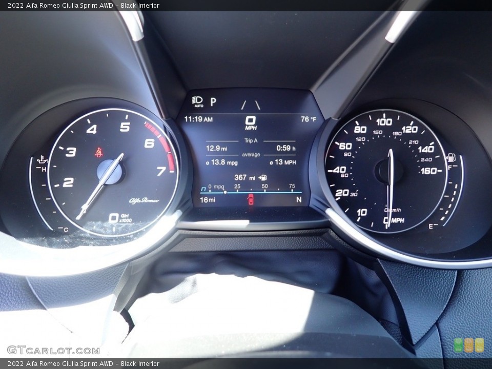 Black Interior Gauges for the 2022 Alfa Romeo Giulia Sprint AWD #144432816