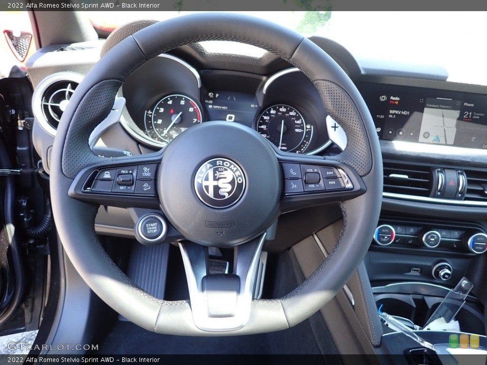Black Interior Steering Wheel for the 2022 Alfa Romeo Stelvio Sprint AWD #144433398