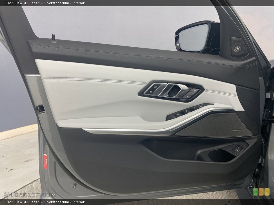 Silverstone/Black Interior Door Panel for the 2022 BMW M3 Sedan #144438621