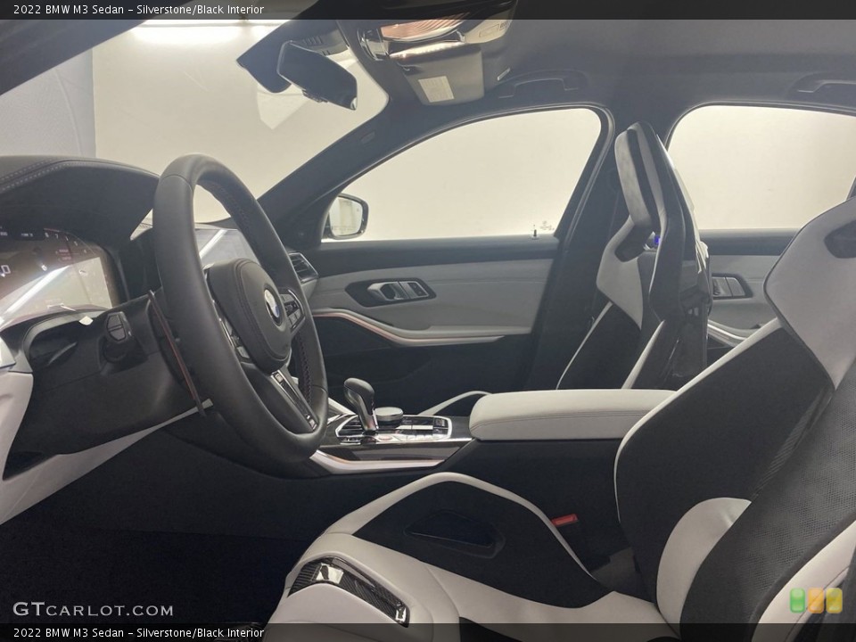 Silverstone/Black Interior Front Seat for the 2022 BMW M3 Sedan #144438705