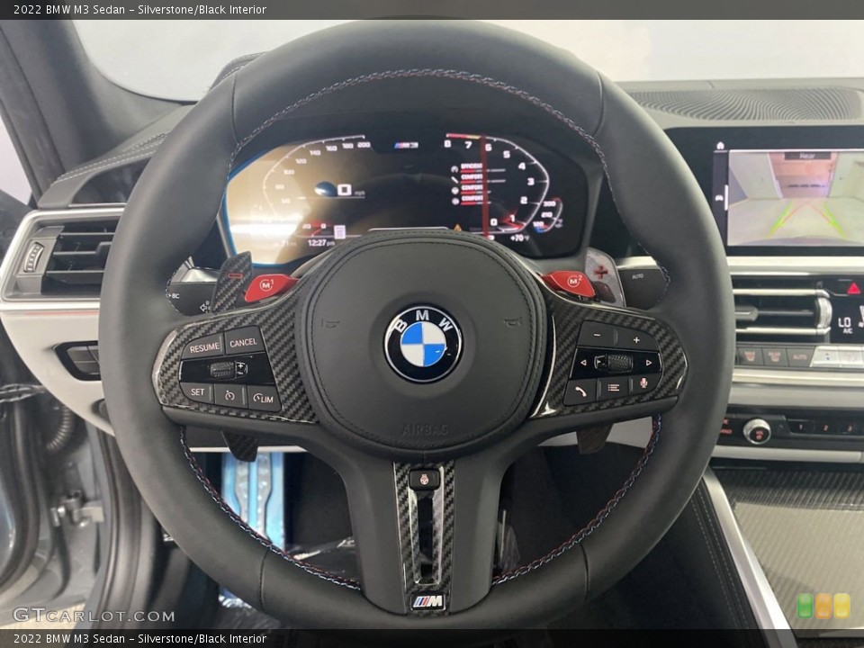 Silverstone/Black Interior Steering Wheel for the 2022 BMW M3 Sedan #144438732