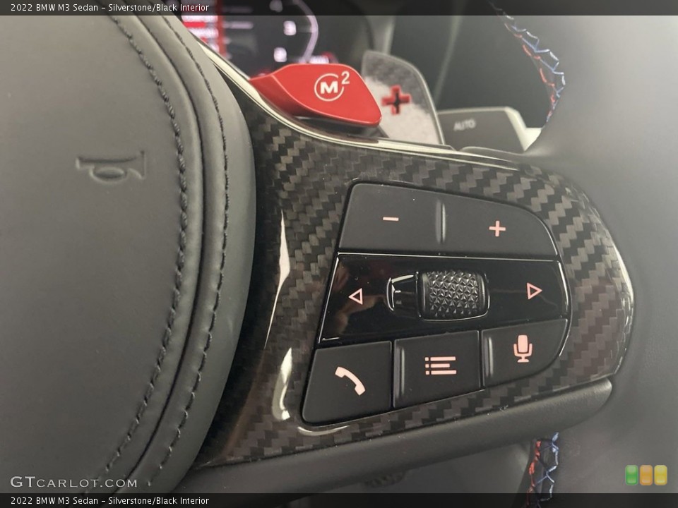 Silverstone/Black Interior Steering Wheel for the 2022 BMW M3 Sedan #144438786