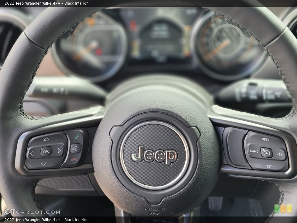 Black Interior Steering Wheel for the 2022 Jeep Wrangler Willys 4x4 #144446891
