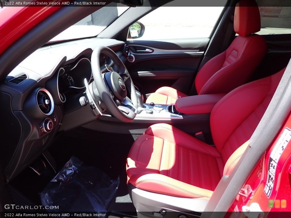 Red/Black 2022 Alfa Romeo Stelvio Interiors