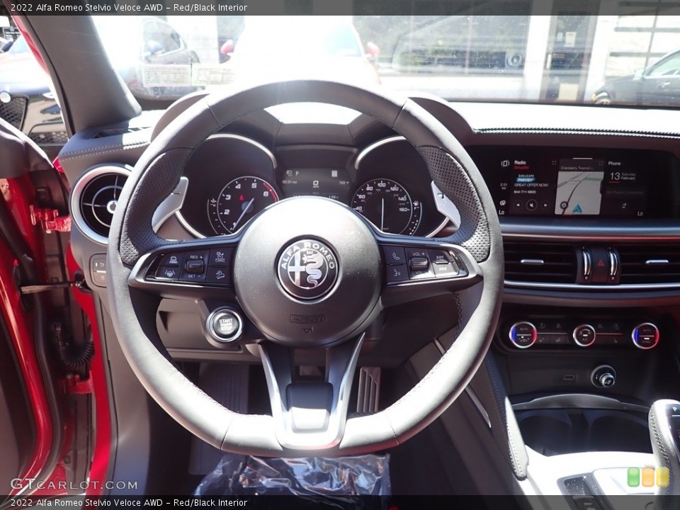 Red/Black Interior Steering Wheel for the 2022 Alfa Romeo Stelvio Veloce AWD #144448127