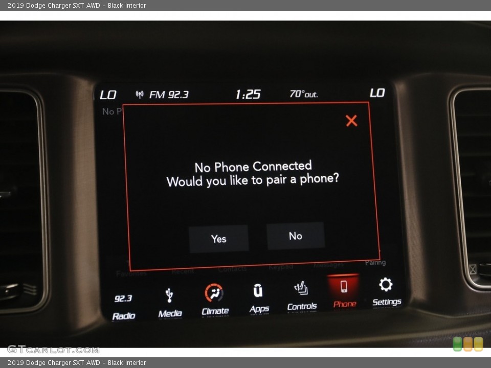 Black Interior Controls for the 2019 Dodge Charger SXT AWD #144452905