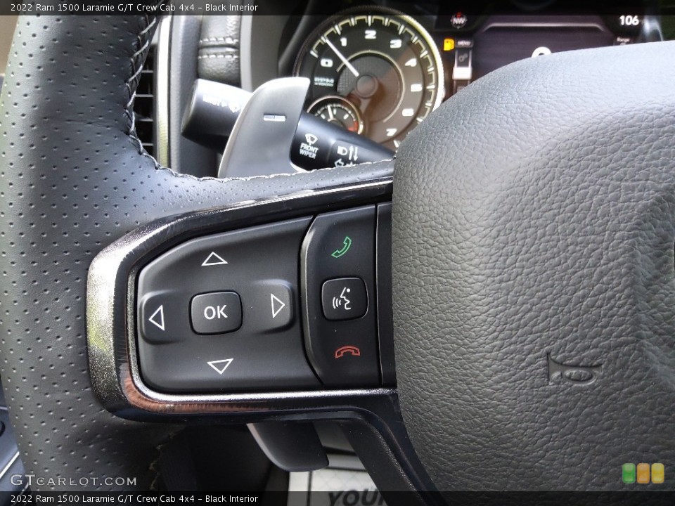 Black Interior Steering Wheel for the 2022 Ram 1500 Laramie G/T Crew Cab 4x4 #144464104