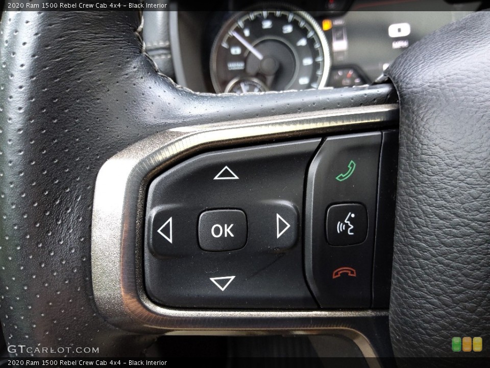 Black Interior Steering Wheel for the 2020 Ram 1500 Rebel Crew Cab 4x4 #144466385