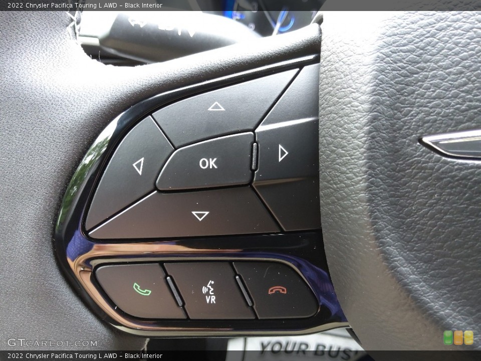 Black Interior Steering Wheel for the 2022 Chrysler Pacifica Touring L AWD #144470237