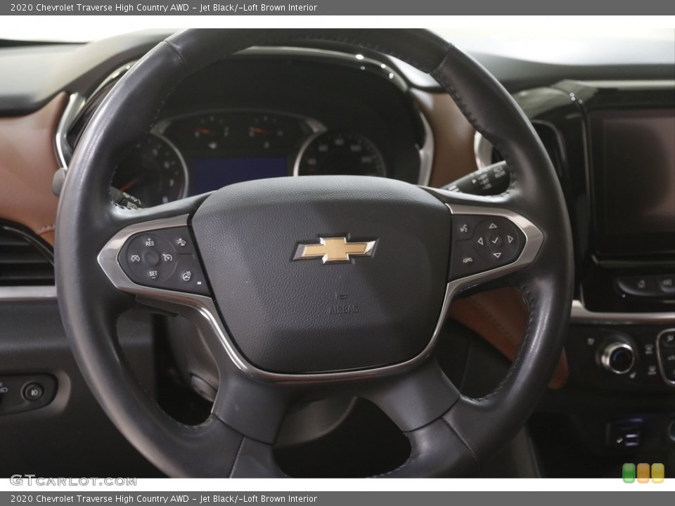 Jet Black/­Loft Brown Interior Steering Wheel for the 2020 Chevrolet Traverse High Country AWD #144474166