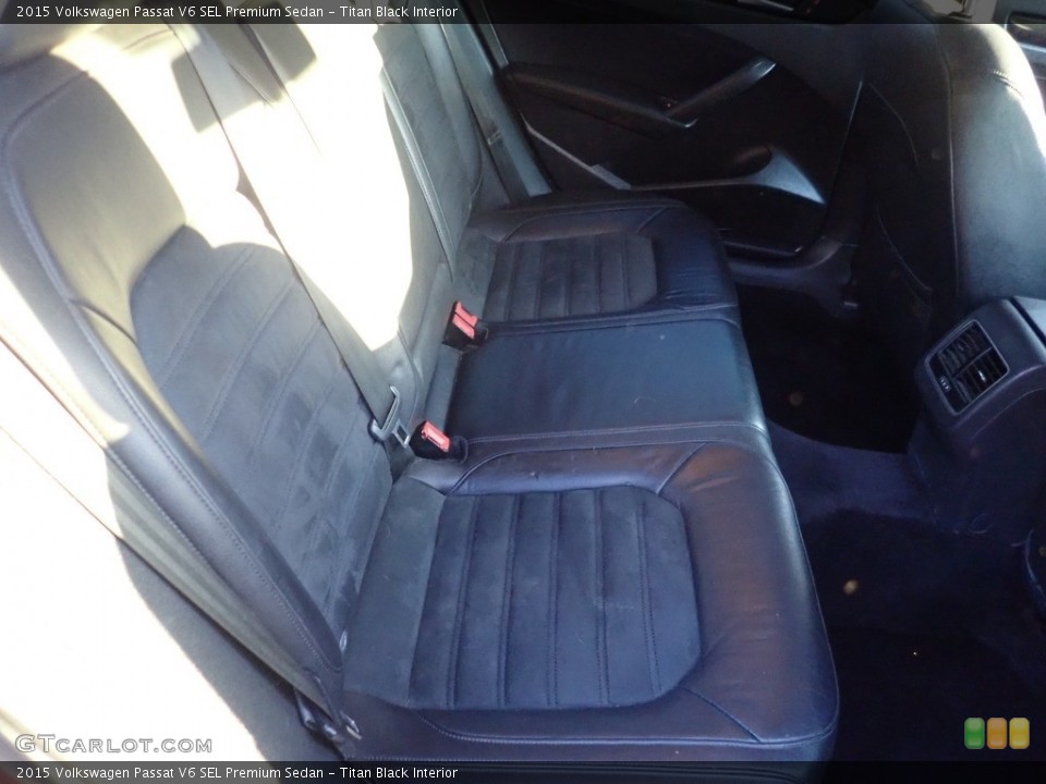 Titan Black Interior Rear Seat for the 2015 Volkswagen Passat V6 SEL Premium Sedan #144480799