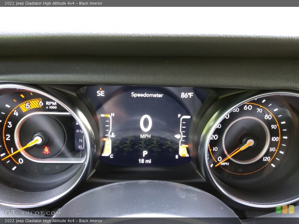 Black Interior Gauges for the 2022 Jeep Gladiator High Altitude 4x4 #144481876