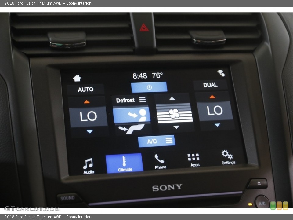 Ebony Interior Controls for the 2018 Ford Fusion Titanium AWD #144488337