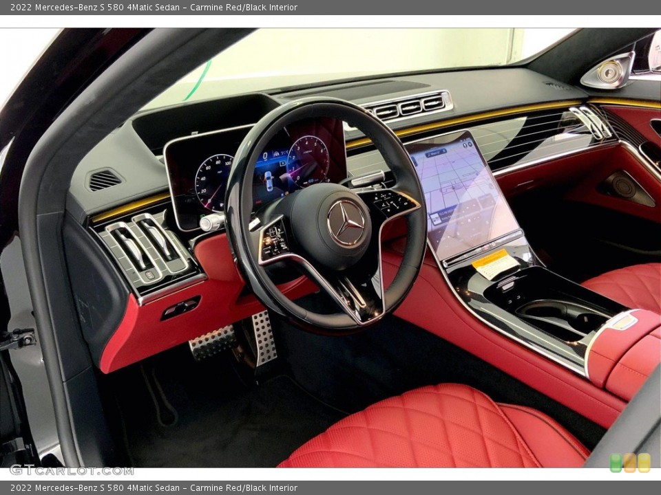 Carmine Red/Black Interior Photo for the 2022 Mercedes-Benz S 580 4Matic Sedan #144498336