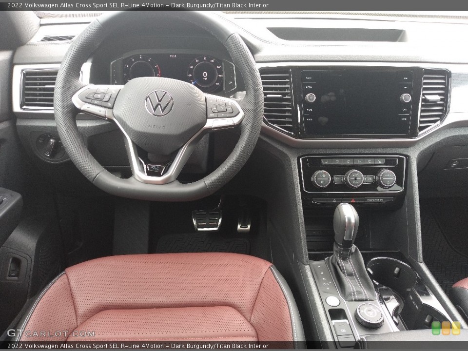 Dark Burgundy/Titan Black Interior Dashboard for the 2022 Volkswagen Atlas Cross Sport SEL R-Line 4Motion #144504942
