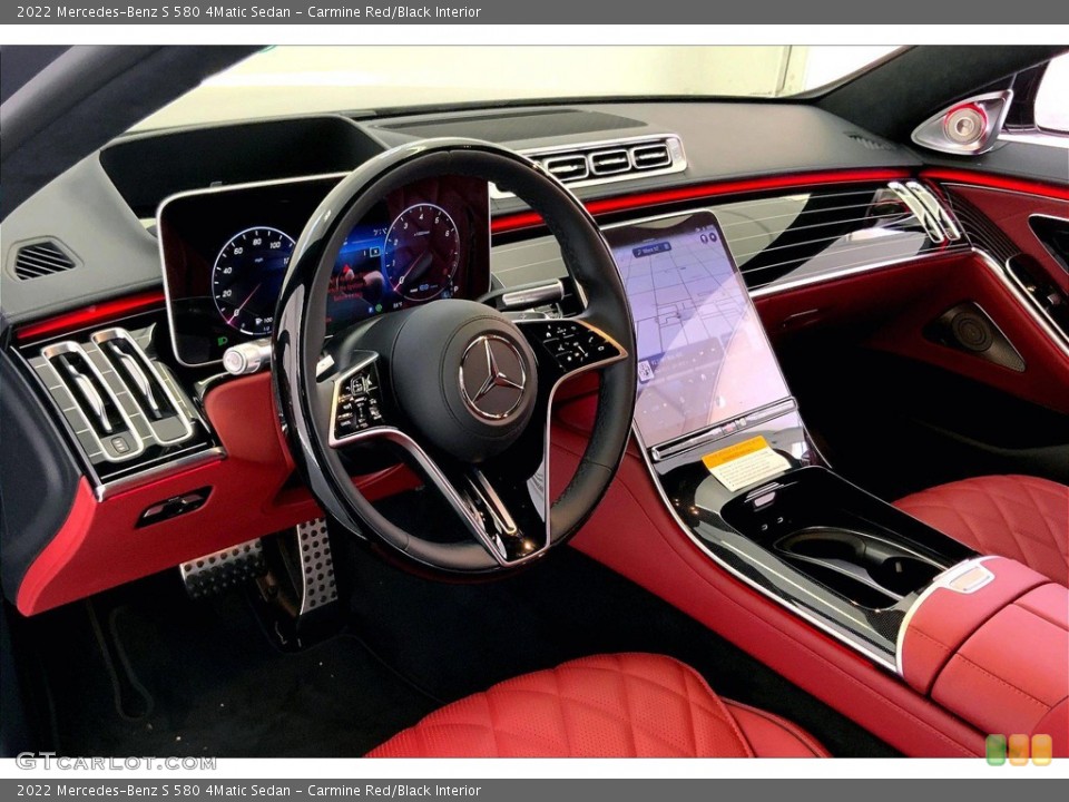 Carmine Red/Black Interior Photo for the 2022 Mercedes-Benz S 580 4Matic Sedan #144511953