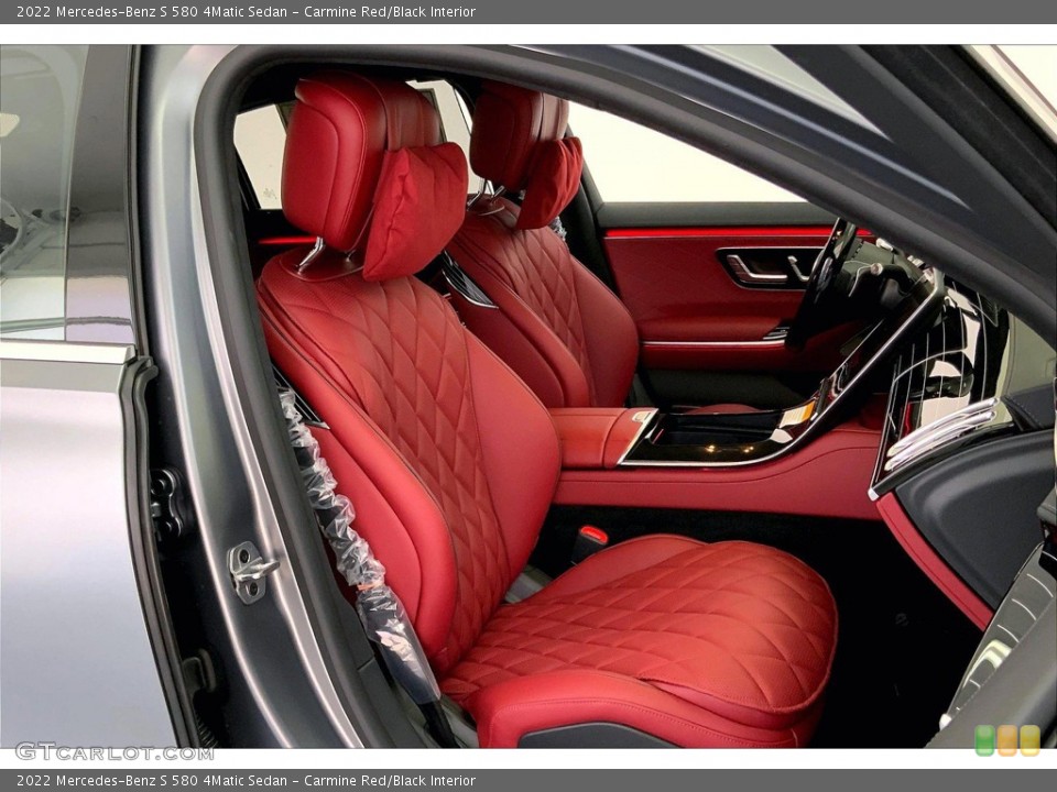 Carmine Red/Black Interior Front Seat for the 2022 Mercedes-Benz S 580 4Matic Sedan #144511977