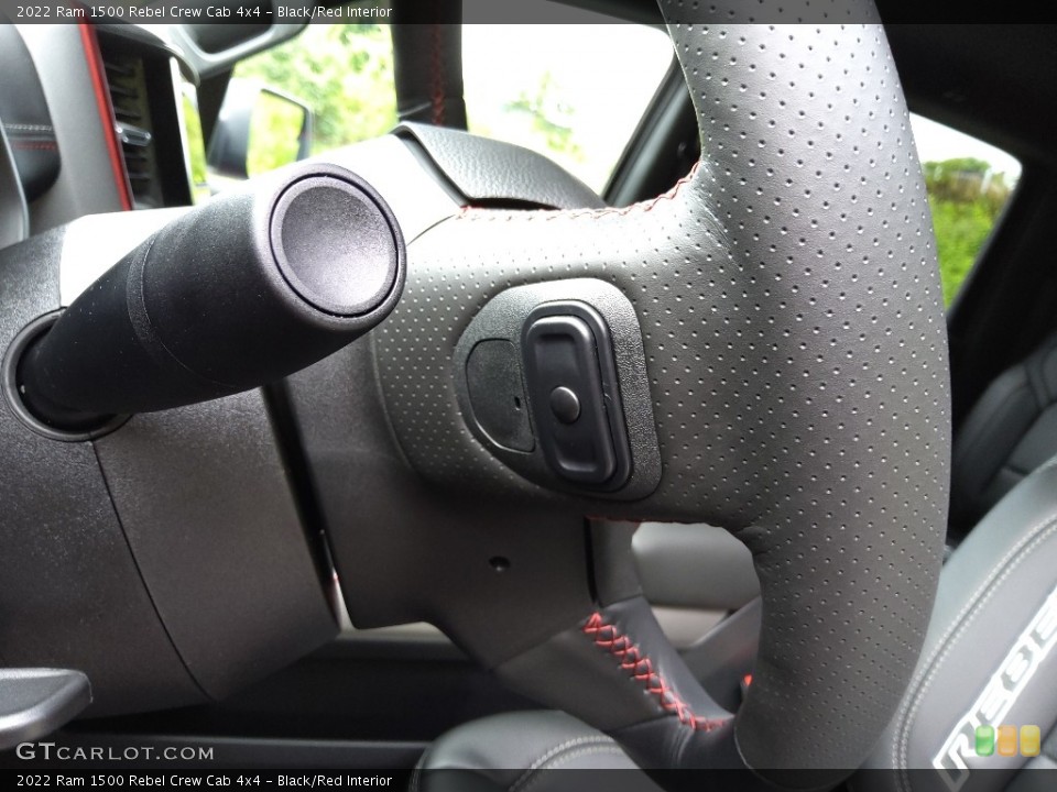 Black/Red Interior Steering Wheel for the 2022 Ram 1500 Rebel Crew Cab 4x4 #144519453