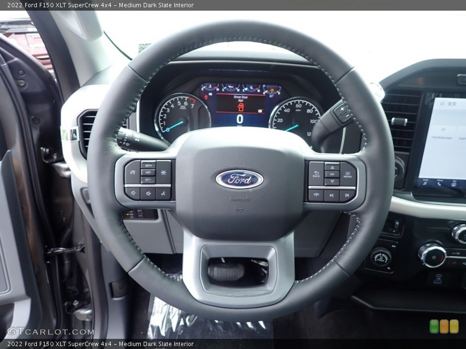 Medium Dark Slate Interior Steering Wheel for the 2022 Ford F150 XLT SuperCrew 4x4 #144521272