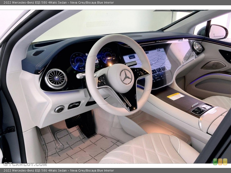 Neva Grey/Biscaya Blue Interior Photo for the 2022 Mercedes-Benz EQS 580 4Matic Sedan #144527917