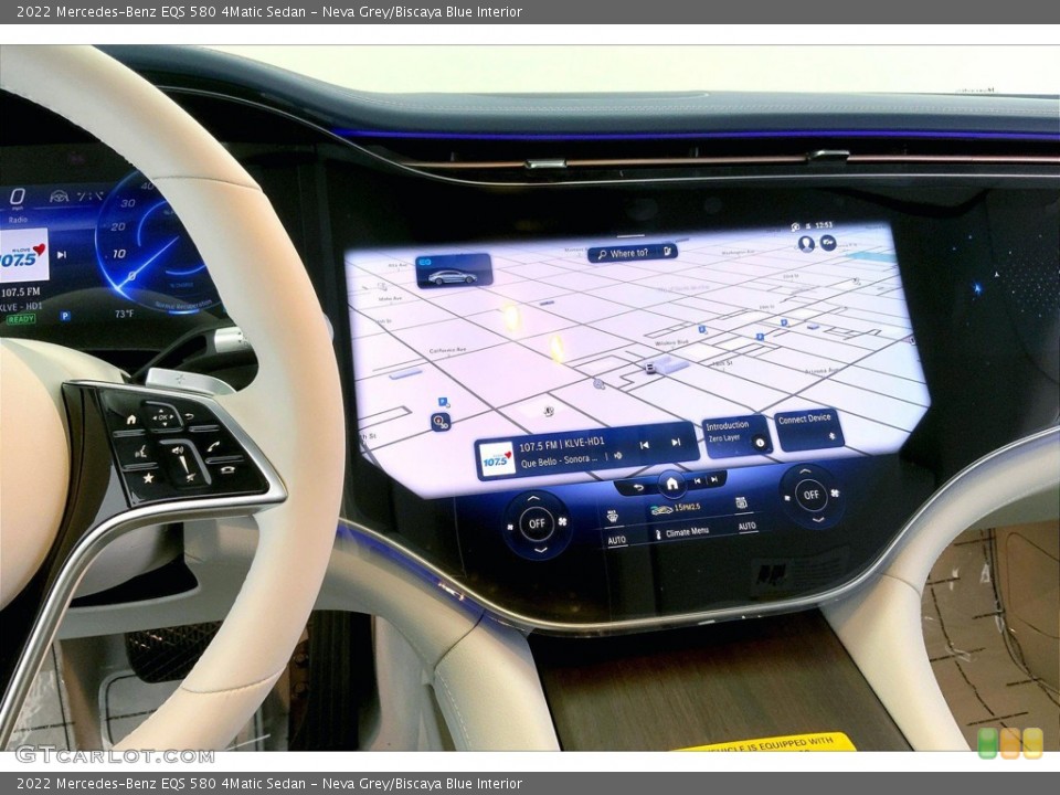 Neva Grey/Biscaya Blue Interior Navigation for the 2022 Mercedes-Benz EQS 580 4Matic Sedan #144528007